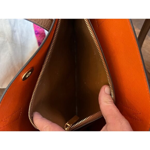 Tory Burch Brown Leather Large Walker Tote with Detachable Strap - Picture 8 of 13